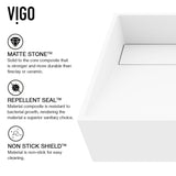 Starr Glass MatteStone White Bathroom Sink/Basin Set with Gotham Faucet and Rectangular Composite Vessel W5T8 - product image 7