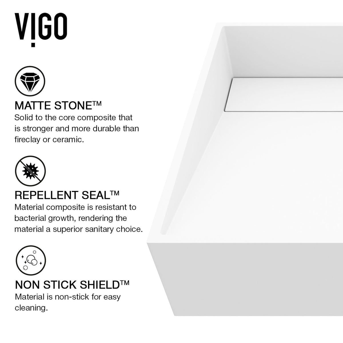 Starr Modern MatteStone 15x15-in Deep White Bathroom Sink/Basin with Square Vessel B4Z2 - product image 5