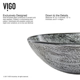 Titanium Glass Slate Grey Bathroom Sink/Basin Set with Niko Faucet and Round Vessel U2Z1 - product image 4