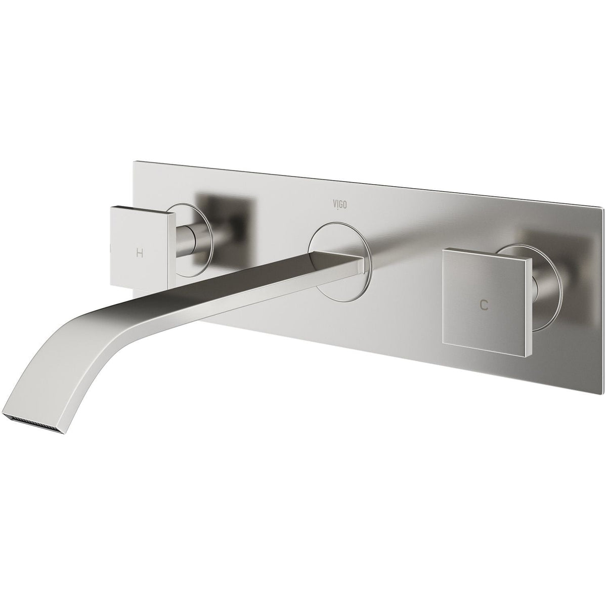 Titus Wall Mount Dual Handle Bathroom Sink Faucet, Eco-Friendly 1.2 GPM Flow Rate, Brushed Nickel D7X1 - product image 1