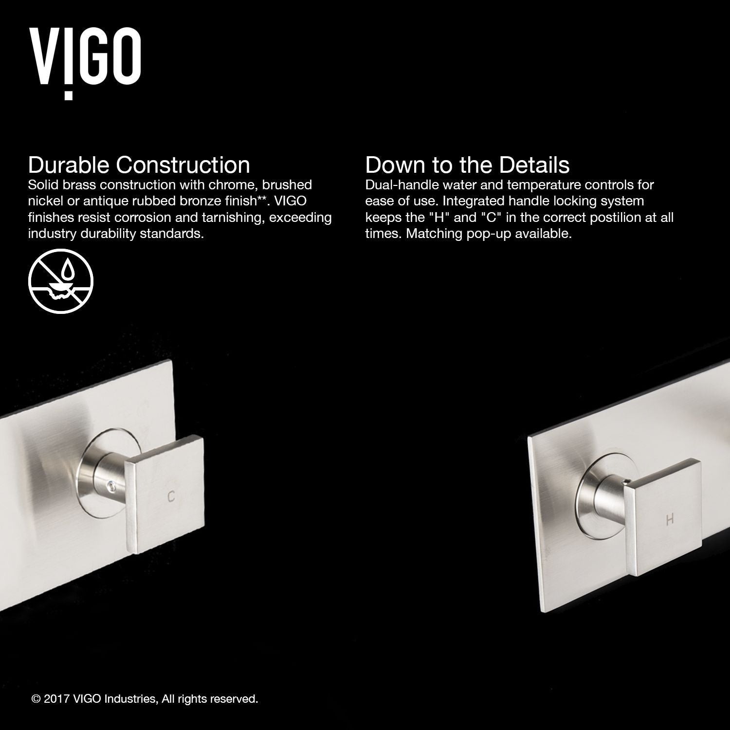 Titus Wall Mount Dual Handle Bathroom Sink Faucet, Eco-Friendly 1.2 GPM Flow Rate, Brushed Nickel D7X1 - product image 4
