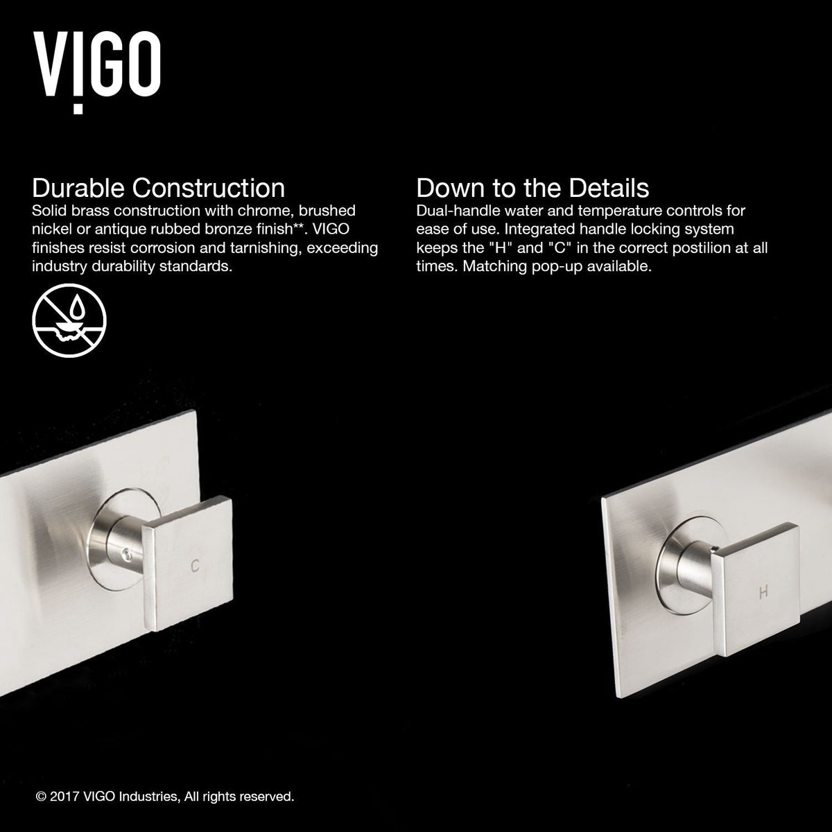 Titus Wall Mount Dual Handle Bathroom Sink Faucet, Eco-Friendly 1.2 GPM Flow Rate, Brushed Nickel D7X1 - product image 6