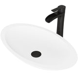 Wisteria MatteStone White Bathroom Sink/Basin Set with Niko Faucet and Oval Composite Vessel V7T1 - product image 1