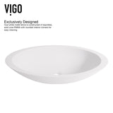 Wisteria MatteStone White Bathroom Sink/Basin Set with Niko Faucet and Oval Composite Vessel V7T1 - product image 5