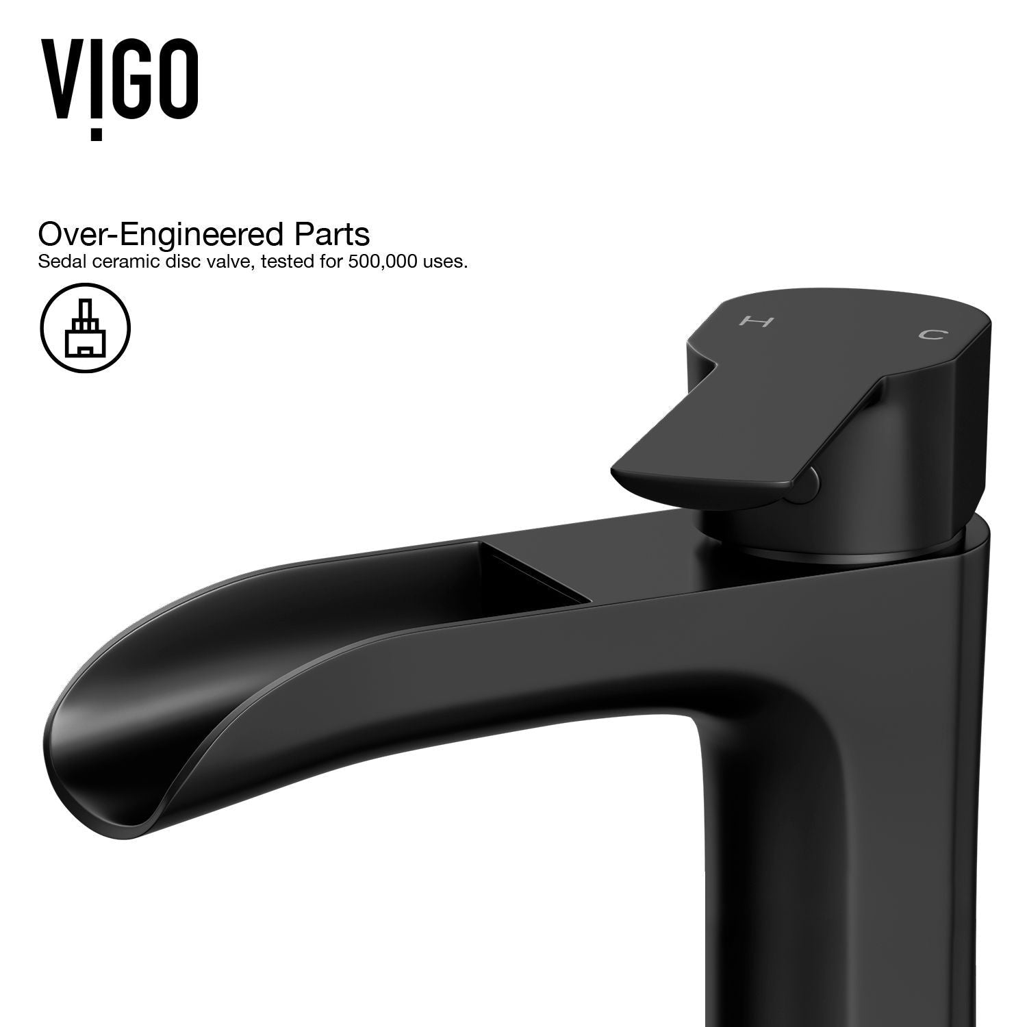 Wisteria MatteStone White Bathroom Sink/Basin Set with Niko Faucet and Oval Composite Vessel V7T1 - product image 7