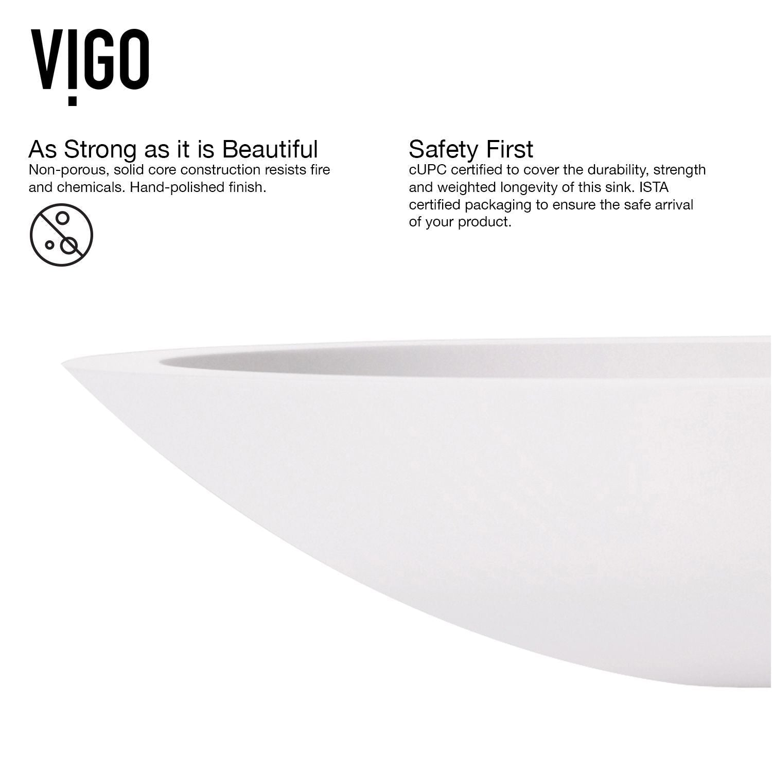 Wisteria MatteStone White Bathroom Sink/Basin Set with Niko Faucet and Oval Composite Vessel V7T1 - product image 8