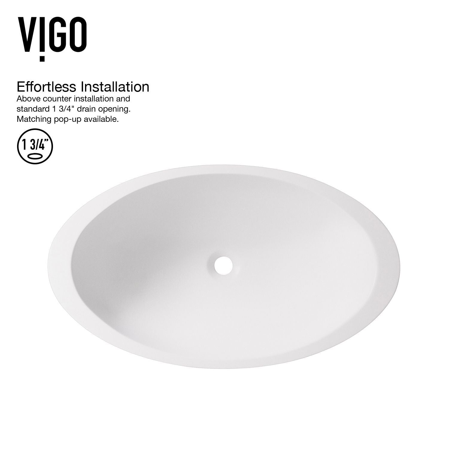 Wisteria MatteStone White Bathroom Sink/Basin Set with Norfolk Faucet and Oval Composite Vessel K0W0 - product image 7