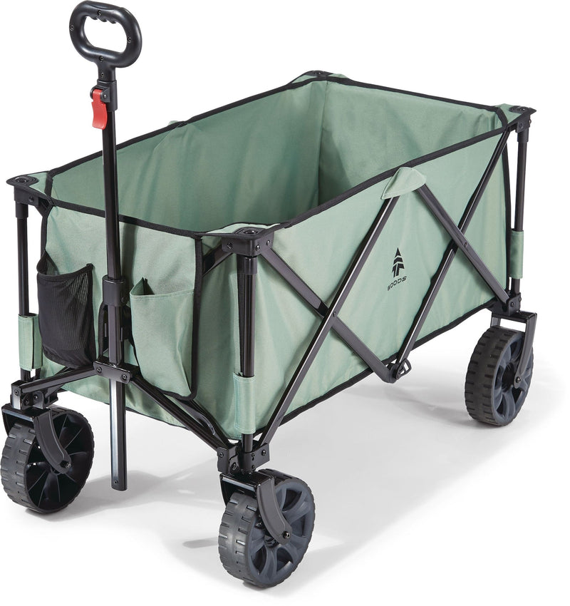 Outdoor Collapsible Folding Utility Adventure Hauler Wagon with Carry Bag, 225-lb Capacity, Sea Foam B3N9