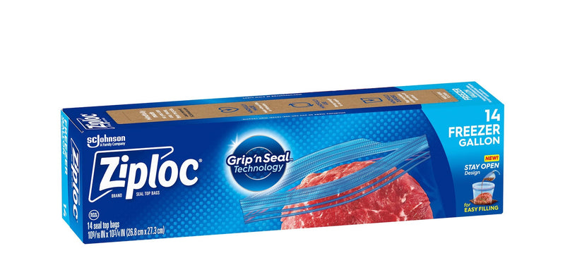 Large Plastic Freezer Bags, 3.78-L, 14-pk C7Q2