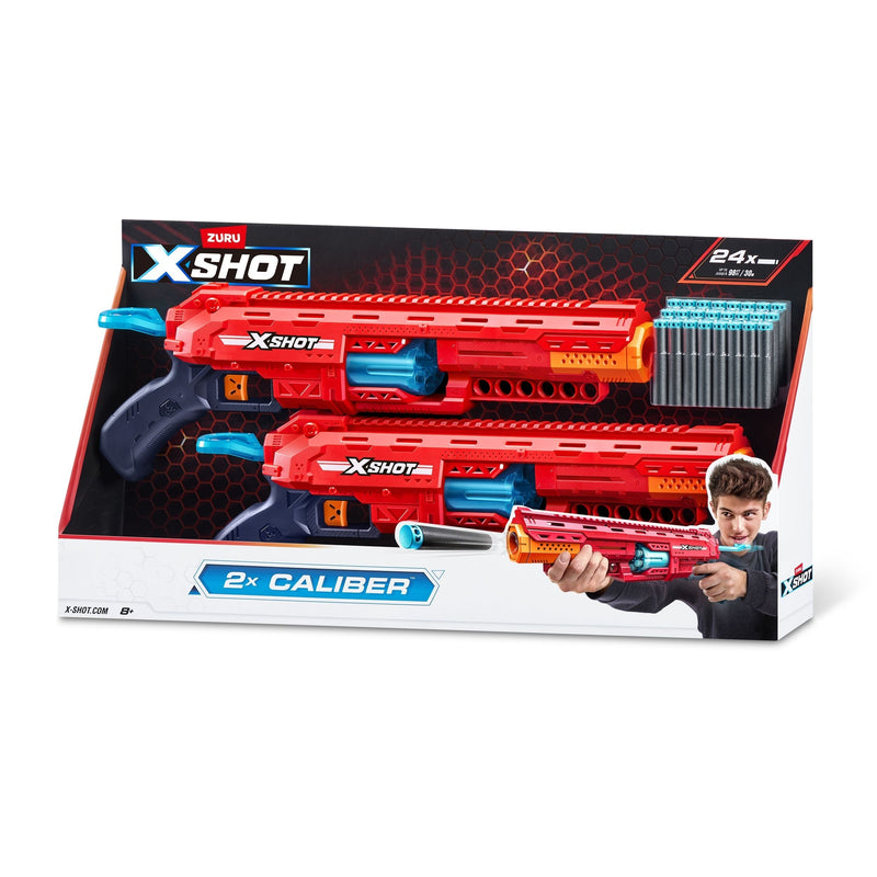 X-Shot Excel Caliber Pump-Action Dart Blaster with 24 Darts, 2-pk, Ages 8+ I3C2